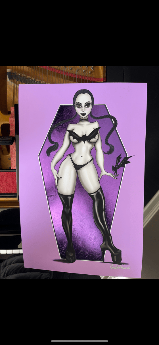 Image of WICKED WEDNESDAY HAND GOLD LEAF PRINT