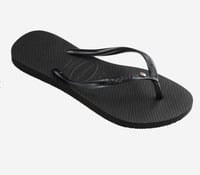 Image 5 of Havaianas Slim Crystal SW II Flip-Flops- Black