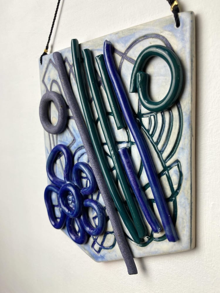 Image of Delphinium relief tile 