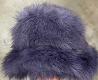 Eggplant Purple Fluffy Fur Bucket Hat
