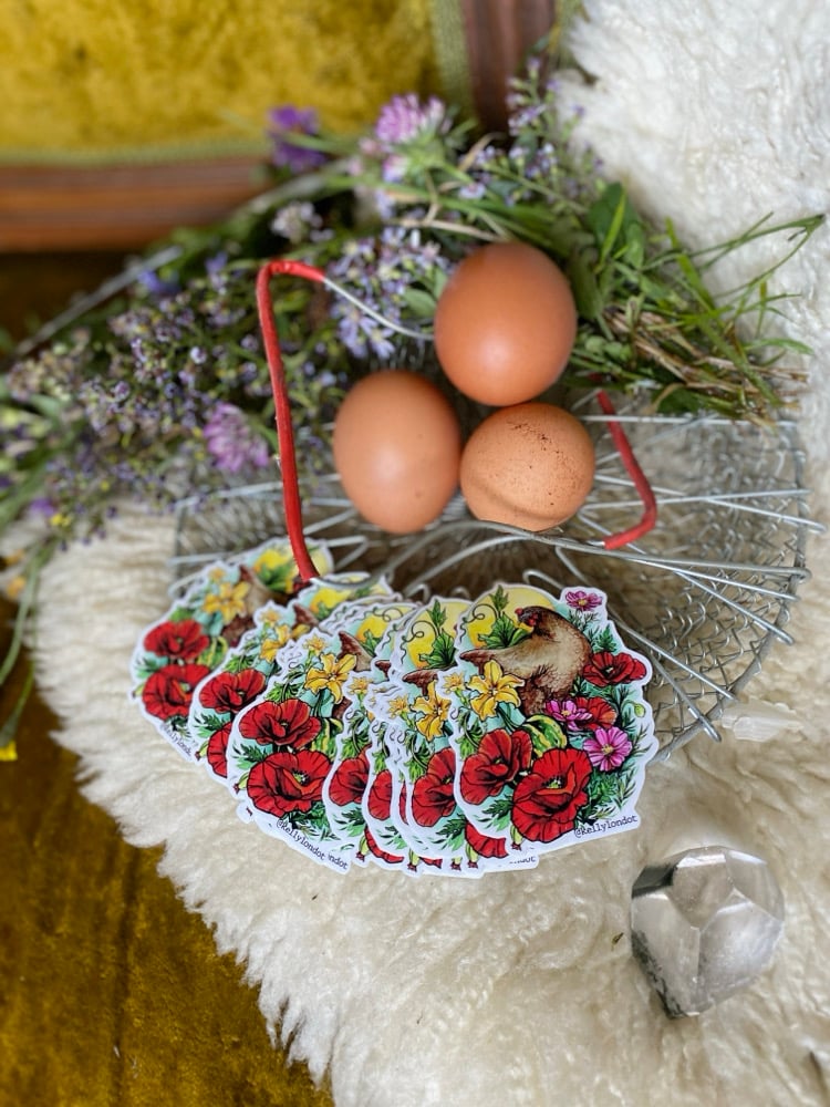 Image of Hens and Poppies