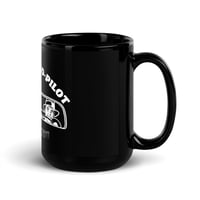 Image of Satan is my co-pilot Black Glossy Mug