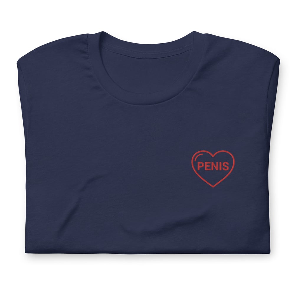 Penis Heart Embroidered T-Shirt