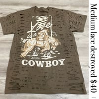 Medium Cowboy cream top lace destroyed