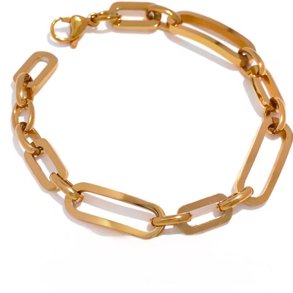 Image of  ALEJANDARA 18ct Gold Plated Oversized Chunky Modern Paperclip Chain Bracelet