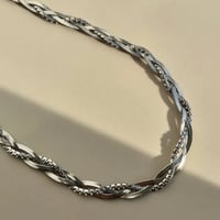 Image 4 of VIENNA HERRINGBONE NECKLACE