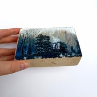 Image 5 of Tiny Silver Shed Landscape on wooden block
