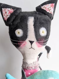 Image 3 of Tuxedo cat and fish friend 