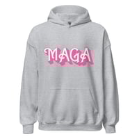 Image 4 of MAGA Make America Great Again Hot Pink Retro Unisex Hoodie Trump 2024