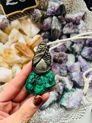 Image of Malachite & pyrite earthy necklace