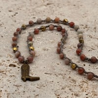 Image 1 of Sesame Jasper Cowboy Boot Necklace