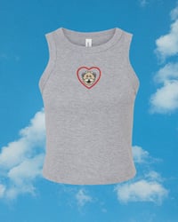 Image 1 of Simi Love - Summer Micro Rib Racer Embroidered Top