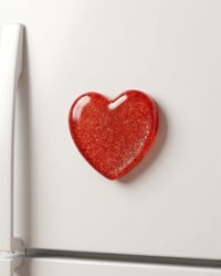Image 3 of Sparkly Red Heart Magnet – Cute Resin Decor