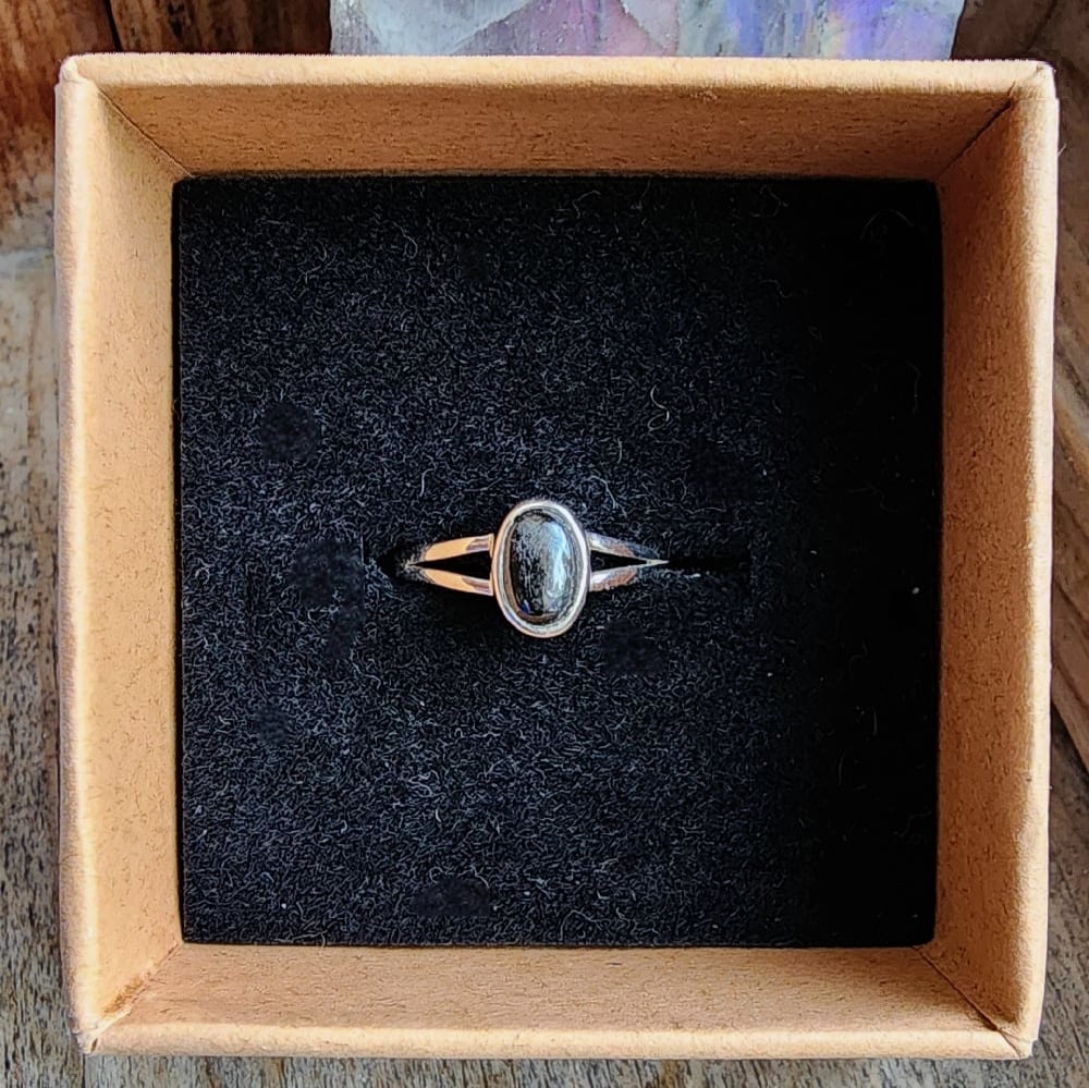 Image of Petite Noir Sparkle Ring in Black Diopside 