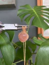 Image 3 of Gold Sunstone Heart Crystal Necklace