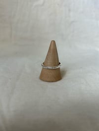 Image 5 of Cornflower Blue Sea Glass Ring on Hammered Band size Q