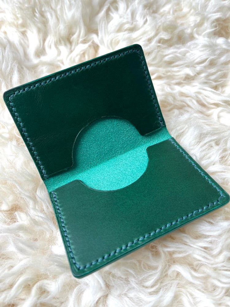 Image of Green Buttero Slim Bifold Cardholder 