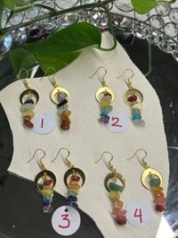 Gold Crescent Rainbow Earrings 