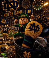 Image 1 of Notre Dame Indiana FIGHTING IRISH custom Golf Club Cover hand knit logo College football f-2a077be4