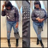 S - XL Studded destroyed sweatshirt *runs oversized go down
