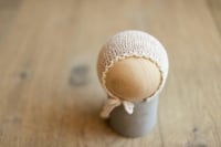 Oatmeal Airy Bonnet With Lace Brim 