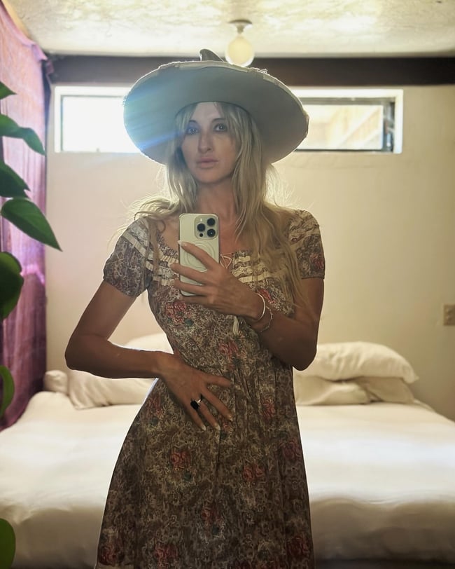 70s floral peasant dress