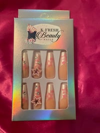 Nails - Long (Pink Stars Bling)