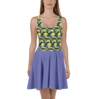 Image 4 of Skater Dress (quarter floral with Chetwode Blue)