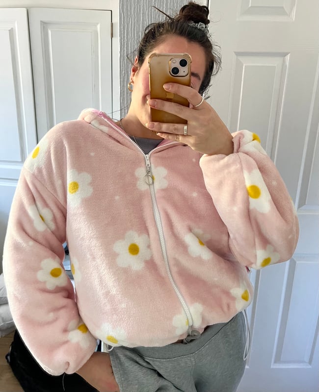 Sustainable Pink Daisy Jacket 