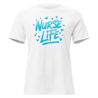 Image 3 of Nurse Life Shirt – Blue Graphic Nurse T-Shirt Script Women’s Tee