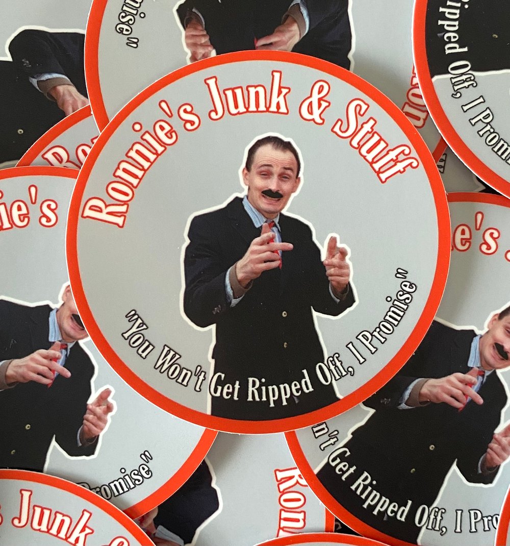 Ronnie’s Junk & Stuff 3" Circle Stickers!! (FREE USA SHIPPING)