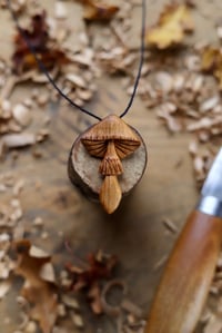 Image 1 of Parasol Mushroom Pendant Necklace 