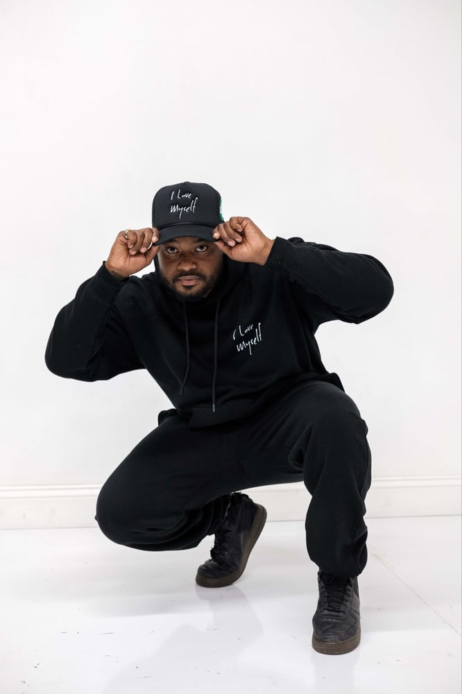 Image of Black Heavyweight ILoveMyself sweatsuit