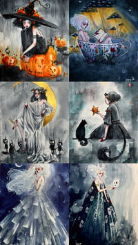 Image 1 of Samsam - Full Set- 13 Mini Prints Set Of Witches 