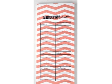 Image of ZIGZAG SHOPPING CORAL NOTEPAD