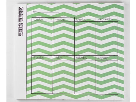 Image of ZIGZAG WEEKLY PLANNER GREEN NOTEPAD