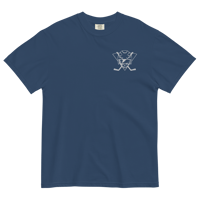 Skateful Dead Hockey Stealie - Embroidered Comfort Colors Tee (Navy/White)