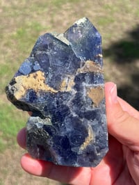 Image 20 of Blue, Green, Purple Fluorite With Pyrite Inclusions Polished Tower #2829