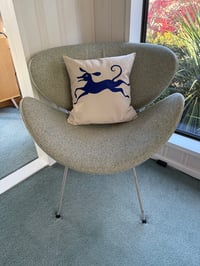 Image 3 of Whippet Cushion Cover - Blue running whippet