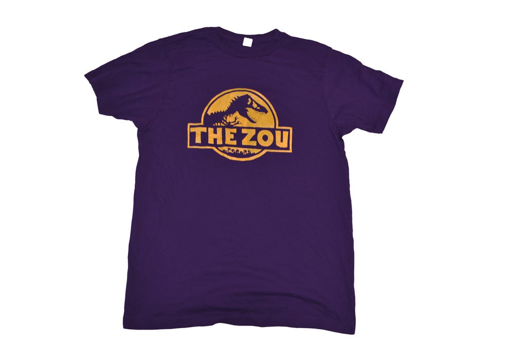 Image of Unisex Purple w/Yellow Zou Dino Tee (free shipping)