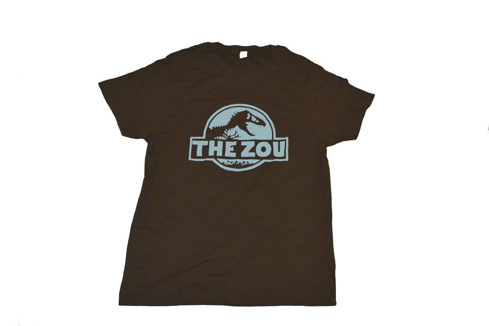 Image of Unisex Brown w/Blue Zou Dino Tee (free shipping)