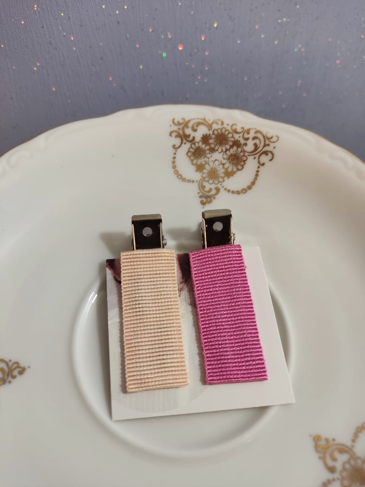 Image of Clip barrette rosa e cipria