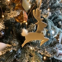 Image 3 of Ceramic Reindeer decoration Grey