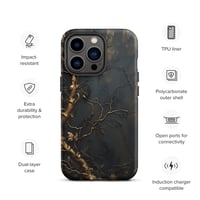 Image 21 of Gold and Black Tattered Texture Gnarled Roots Goth Inspired Tough Case for iPhone®