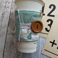 Image 3 of “Sleigh Bells Ring” Or “Bows” Quilted Hot/Cold Cup Cozy