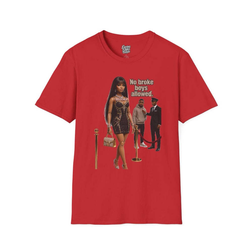 Image of No Broke Boys Allowed T-Shirt — Funny Luxe Night Out Graphic Tee