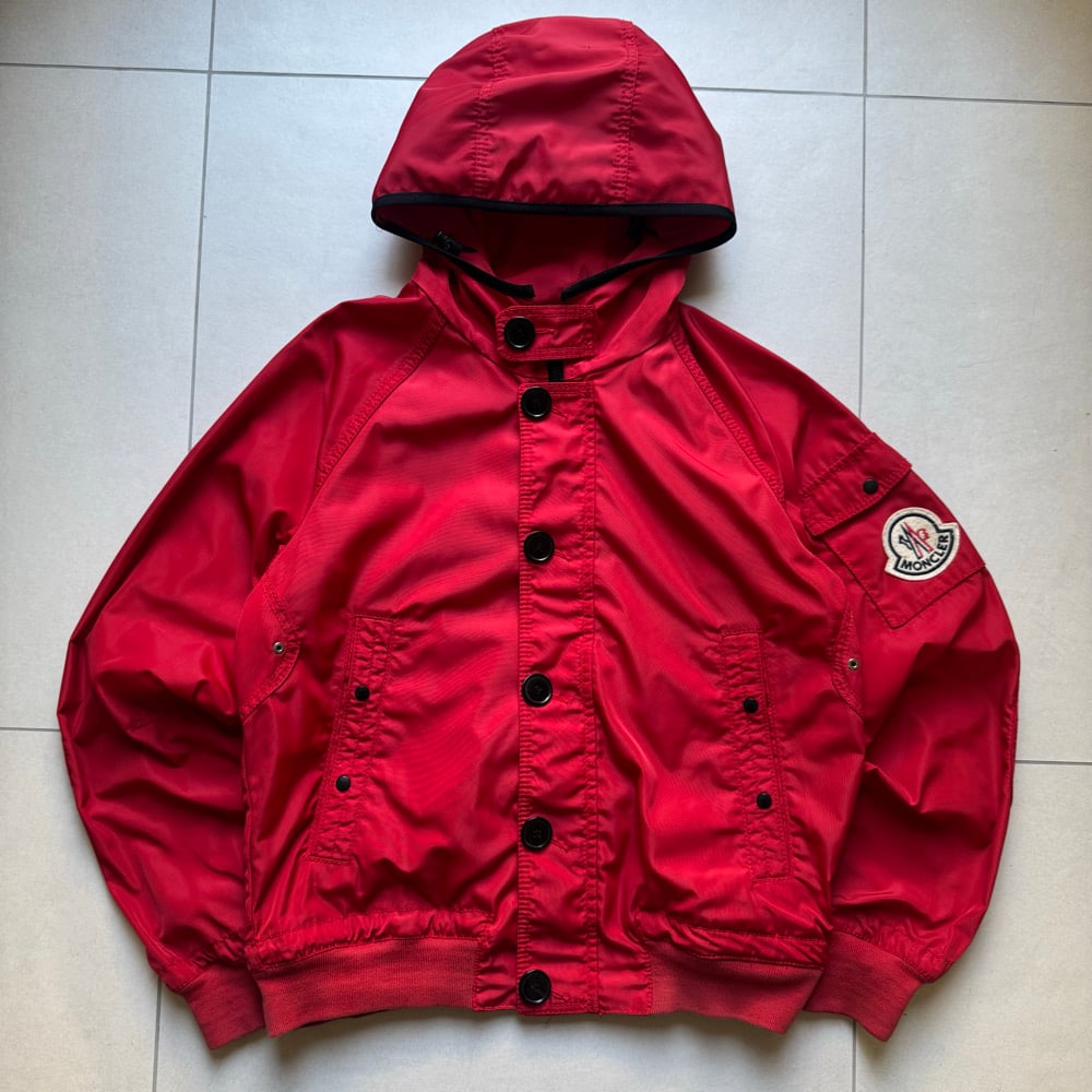 Image of Moncler Nylon Hooded Jacket, Size Medium