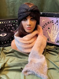 Image 2 of "Criss-Cross Cozy Boss" Charcoal Black Ear Warmer 