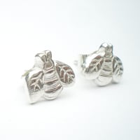 Image 3 of Silver Bee Earrings