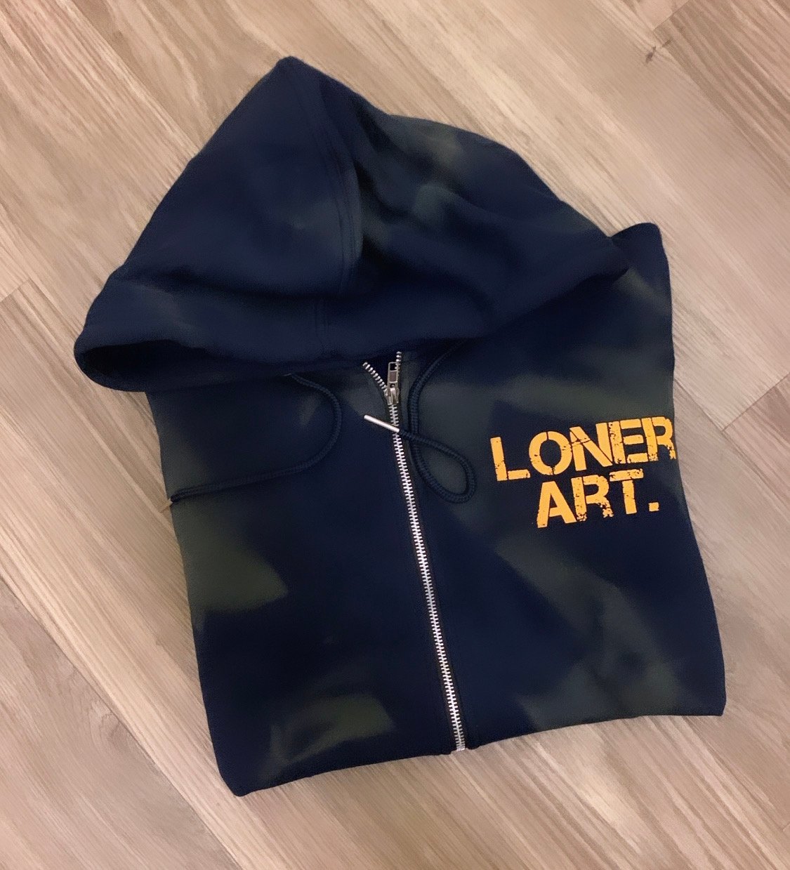 Image of Loner Art Sprayed Sweatsuit (Navy&yellow)